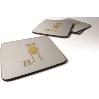 """" Caroline's Treasures Alphabet B for Bear Foam Coaster Set på 4 3,5 multicolor """"