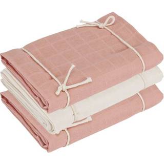 Naturebaby Økologiske Stofbleer/Minisvøb - 3-pak - Rose Cloud/White