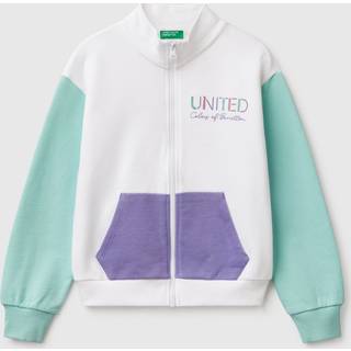 Benetton Benetton Girls Glitter Print White Sweat Top