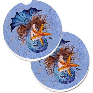 """" Caroline's Treasures Mermaid Set med 2 Cup Holder Car Coasters 8337Carc 2.56 Multicolor """"