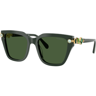 Swarovski Kvinde SK6041 102671 Solbriller Acetat Grøn Grøn Geometrisk Normal