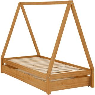 Tipi Seng 90x200 cm med Skuffe i Brun Fyr