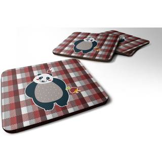 """" Caroline's Treasures Panda Love Foam Coaster Set på 4 3,5 multicolor """"