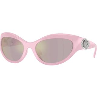 Versace Kvinde VE4485 5521/Z Solbriller Injiceret Rosa Rosa Cat Eye Spejlet
