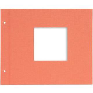 Schraubalbeneinband mit Sichtfenster Leinen - Lachs