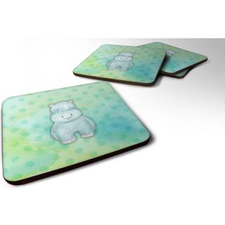 """" Caroline's Treasures Polkadot Hippopotamus Watercolor Decorative Coasters 3.5 Multicolor """"