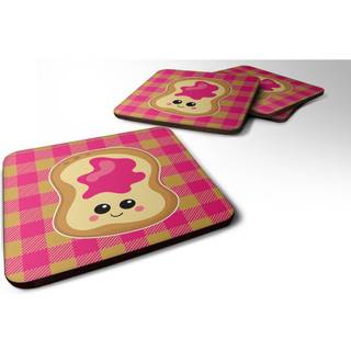 """" Caroline's Treasures Jelly Toast Foam Coaster Set på 4 3,5 multicolor """"