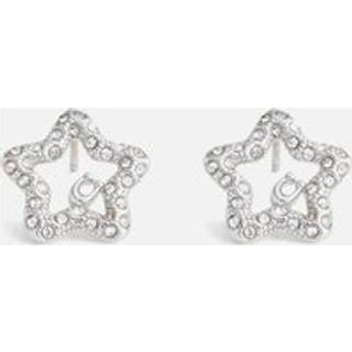 Coach COACH Silver Tone Signature Pavé Star Stud Earrings