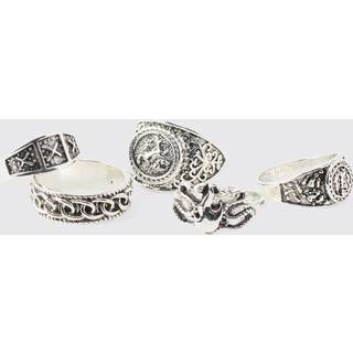 Mens Silver Signet Ring 5 Pack