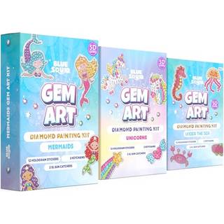 Blue Squid Diamond Art Kits til børn - Fun & Easy DIY 5D Gem Art Gift Set til Keychains Stickers Sun Catchers - Diamond Maleri Arts & Crafts Kit