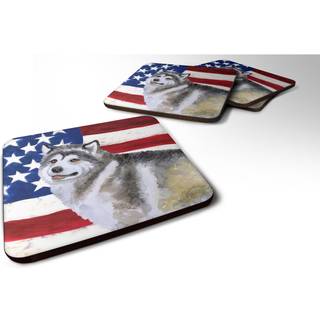 """" Caroline's Treasures Alaskan Malamute Patriotic Decorative Coasters Multicolor """"