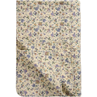 Ib Laursen Quilt m/ lilla & brune blomster