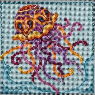 Jelly Fish Beaded Counted Cross Stitch Kit Mill Hill 2022 Marine Life Quartet Collection MH172211