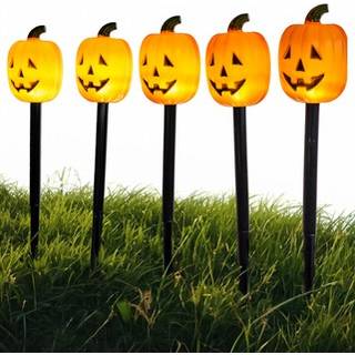 Halloween Kürbis LED Gartenstecker 5 St.