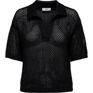 Tikka Kortærmet Strikbluse, Black, M