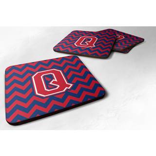 """" Caroline's Treasures CJ1054-QFC-brev Q Chevron Yale Blue og Crimson Foam Coaster (Sæt på 4) 3.5 """" ""Multicolor"" ""