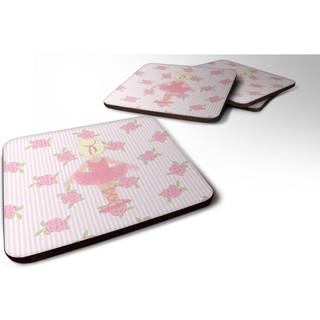 """" Caroline's Treasures Ballerina Blonde Back Pose Foam Coaster Set på 4 3,5 multicolor """"