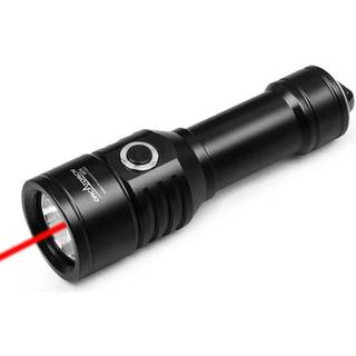 OrcaTorch Dykkerlygte + rød laserpointer D570-RL 1500 Lumen rød