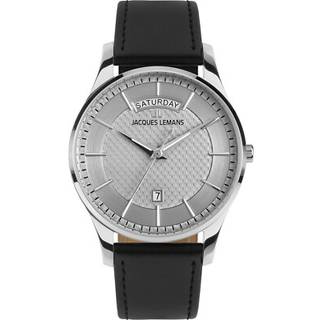 Jacques Lemans 1-2193B Herrenarmbanduhr London Schwarz/Hellgrau