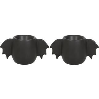 Schwarze Eierbecher mit Fledermaus Flügeln 2 St.