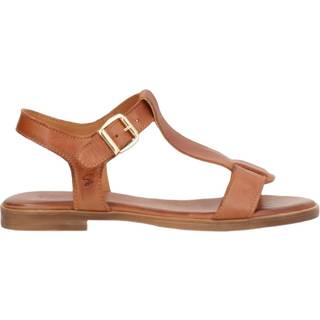 NORA damesandaler i Brandy læder – Flade sandaler med T-rem og justerbart spænde | Komfort fra Shoedesign Copenhagen - 37, 38, 39, 40, 41, 42
