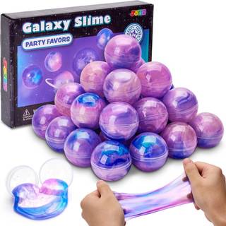 Joyin Slime Party favoriserer 24 Pack Pink Galaxy Slime Ball Party Favours - Pretchy Non -Sticky Mess -Free Stress Relief and Safe for Girls and