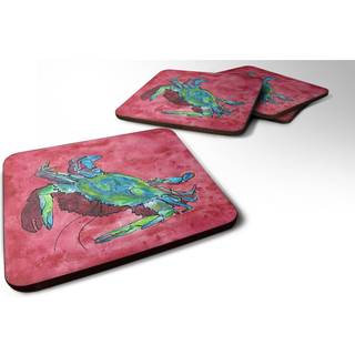 """" Caroline's Treasures 8379FC Crab Foam Coasters (Sæt på 4) 3,5 """" ""H X 3,5"" """" W Multicolor """"