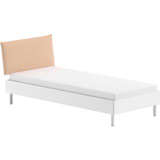 Enkeltseng 90 x 200 cm i bøg – Forrest, hvid med bouclé gavl