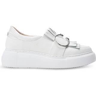 Moda in Pelle Moda in Pelle Clove Leopard Print Buckle Wedge Leather White Trainers