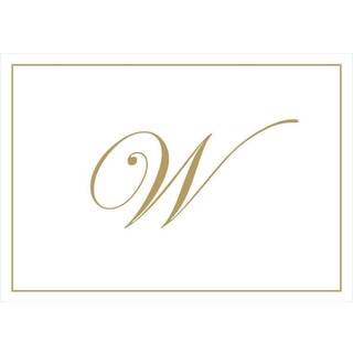 Caspari Gold Pr?gede initialer Boksede notekort i bogstav W 8 -kort og konvolutter