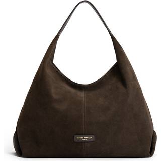 Isabel Bernard Honoré Grace dark brown suede shoulder bag IB25093-131