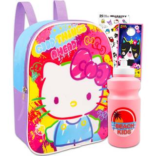 Hello Kitty Mini -rygs?k til piger s?t - bundt med 11 """" Hello Kitty rygs?k plus klisterm?rker vandflaske mere | Hello Kitty Mini -rygs?k til sko