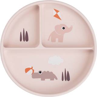 Done By Deer Playground Stick & Stay  Opdelt Silikonetallerken, Powder