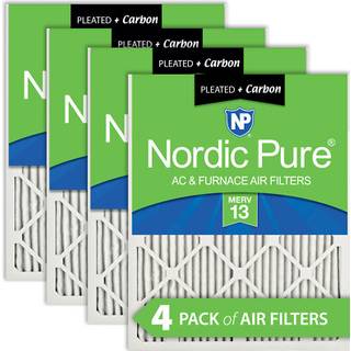 Nordic Pure 16x25x1 (15_1/2 x 24_1/2 x 3/4) Plisserede luftfiltre Merv 13 Plus Carbon 4 Pack