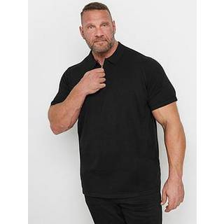 BadRhino Big & Tall BadRhino Big & Tall Black Short Sleeve Knitted Zip Polo Shirt