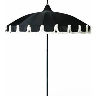 Garden Glory, Parasol med frynser Ø240 cm Sort