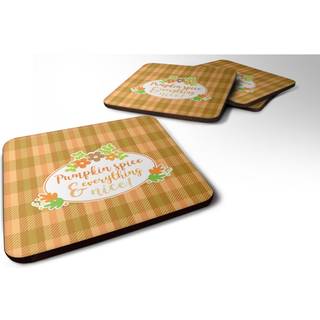 """" Caroline's Treasures Fall Pumpkin Spice & Everything Foam Coaster Set på 4 3,5 multicolor """"
