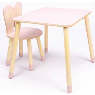 Family-SCL Kanin Bord & Stol Sæt, Pink