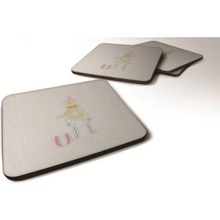 """" Caroline's Treasures Alphabet U for Unicorn Foam Coaster Set på 4 3,5 multicolor """"