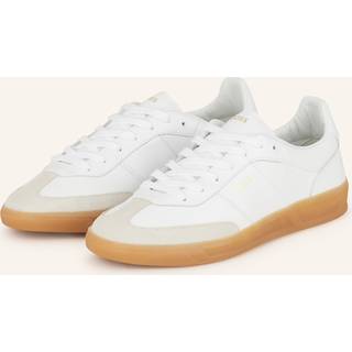 Sneakers i læder med snørebånd og ruskindsdetaljer