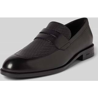 Penny-loafers i printet og glat læder