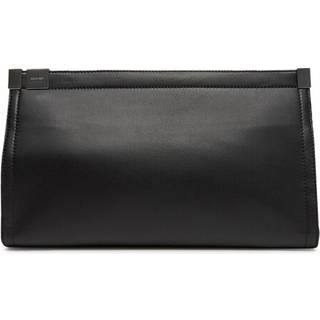 Oversized Leather Clutch - Black - One Size