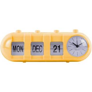 Karlsson Retro Tube Calendar Flip vækkeur 9,3x9cm gul