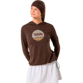 super.natural Women's Tulips Light Print Hoodie Merinohoodie Damer størrelse XS farve brun