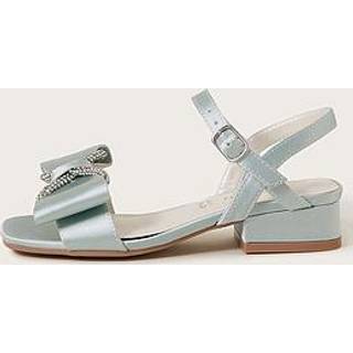 Monsoon Monsoon Green Diamante Bow Satin Sandals