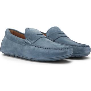 BOSS Black Herren Mokassins blau Velours