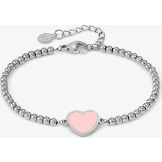 Nomination Emosfere Pink Heart Beaded Stainless Steel Bracelet - Silver - 15cm