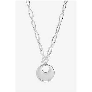 Mood Mood Silver Tone Polished Round T-Bar Short Pendant Necklace