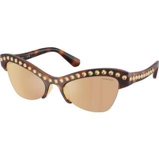 Swarovski Kvinde SK6043 100271 Solbriller Injiceret Skildpadde Brun Sommerfugl Spejlet