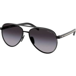 Prada Kvinde PR B57S AAV90A Solbriller Stål Sort Grå Pilot Normal Skygge